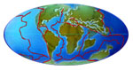 Earth with plate outlines