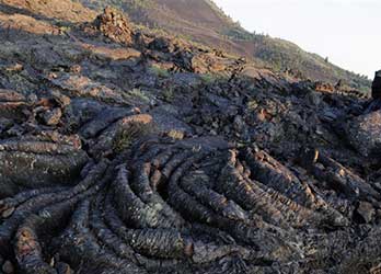 Thick, ropy pahoehoe lava