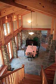 Interiior stone structures provide thermal mass