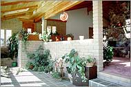 Sunroom with masonry walls