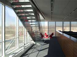 Newer buildings use natural daylight