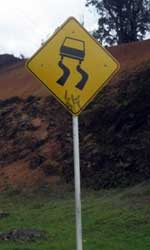 Curve in the road sign