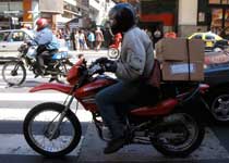 Couriers on motorcycles