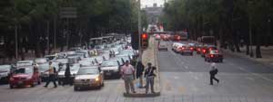 Signal-controlled sidewalk