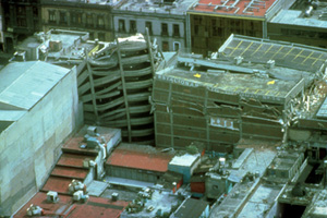 Buildings with structural damage